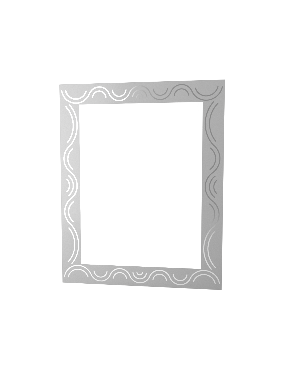 Espejo Serigrafía Blanco-Plata