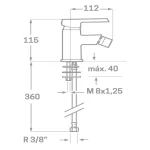 Grifo Bidet Cromo ARVET - Imagen 2