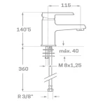 Grifo Lavabo Cromo ARVET - Imagen 2