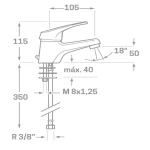Grifo Lavabo Cromo BASIC - Imagen 2